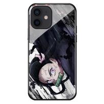 Demon Slayer Kamado Nezuko Case For Iphone 6 6s 7 8 14 Plus X XR XS Max 11 12 13 14 Pro Max Mini Tempered glass shell Cover iPhone 14 plus black