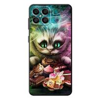 Juodas TPU telefono dėklas Realme C21Y C20 C11 C15 C12 C35 C21 C25 C3 XT GT Narzo30A Alisa Stebuklų šalyje Češyro katės viršelis Funda Realme GT Neo3 gray