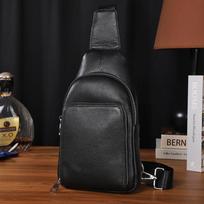New High-end Men's Shoulder Bag Made of Leather, Multifunctional Top Layer Cowhide, Casual and Simple Chest Crossbody Bag, Men's Chest Bag juoda