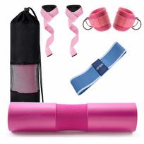 4 viename štangos pritūpimo pagalvėlė Fitneso kulkšnies dirželiai treniruoklių salės kojų rankogaliai klubų batų juostos Elastinės deadlift Wraps jėgos treniruočių rinkinys