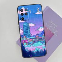 Cyberpunk  Village Neon Anime Case For OPPO Reno 5 Lite 2Z 2F A15 A52 A72 A83 A54 A74 A94 A5 A9 A31 A53 A53S 2020 Cover OPPO A1K blue