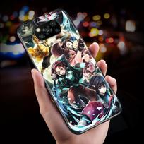 „Demon Slayer Anime“, skirtas Xiaomi Poco X3 NFC F3 GT M3 M2 X2 F2 Pro C3 F1 Civi Mi Play Mix 3 A2 A1 6X 5X juodas telefono dėklas Xiaomi Civi green