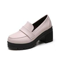 Platforminiai Batai Moterims Aukštakulniai Pavasario Mada PU Oda Apvalus Priekis Stambūs Kasdieniai Ėjimo Aukštakulniai Moterims Mary Janes Zapatos Para Mujer 35 smėlis