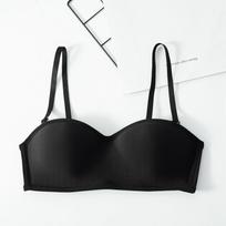 Nematoma Push Up be petnešėlių liemenėlė vestuvėms be petnešėlių Moteriški seksualūs belaidiai apatiniai apatiniai apatiniai, besiūliai 34/75AB juoda