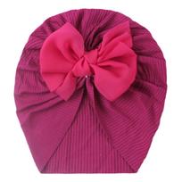 Kūdikių turbano kepuraitės turbanos bandelės mazgas kūdikiui mergaitei minkštas mielas kepurėlis mažyliui 18*19cm rožinė