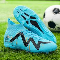 Football Shoes   Child Football Boots High-quality Artificial Lawn Socks Outdoor Men's Long Nail Sports Football Boots 38 žalsvai mėlyna