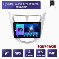 Android automobilio radijas Multimedija Vaizdo grotuvas Navigacija GPS Hyundai Solaris Accent Verna 2010-2016 2din Pagrindinis blokas 1+16GB 1+16GB white