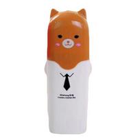 Portable Cute Cartoon Travel Toothbrush Toothpaste Towel Storage Box with Cover Sale Goods brown