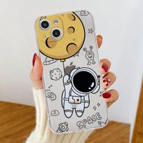 Clear Case For Apple iPhone 14 11 13 12 Pro 7 8 Plus XR X XS Max 6 6S 13Pro Silicone Phone Cover Cute Cartoon Astronaut iPhone SE 2022 gray