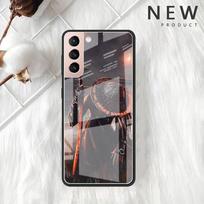Landscape Ink Painting Japan Samurai Glass Case For Samsung Galaxy S22 S20 FE S21 Plus Phone Cover S10 5G S9 Note 20 10 Shell Samsung Note 9 gray