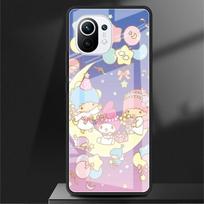 Glass Case For Xiaomi Poco X3 NFC 11 Lite 11T F3 M3 For Redmi Note 11 10 9 8 Pro 10S 9S 9A 9C Phone Cover LittleTwinStars Cute Redmi Note 9S white