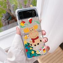 Luxury Case For Samsung Galaxy Z Flip 3 4 5G Funda Z Flip3 Clear PC Hard Shockproof Back Phone Coque New Year Samsung Z Flip