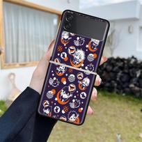 Luxury Case For Samsung Galaxy Z Flip 4 3 5G Black PC Hard Phone Cases Fashion Back Cover ZFlip Funda Haikyu!! Anime Shell Capa Samsung Z Flip 4 5G