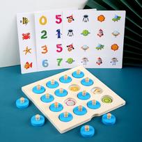 Montessori atminties šachmatų žaidimas 3D medinė dėlionė loginė žaislų sąveika ankstyvojo mokymosi lavinamieji žaislai vaikams vaikams mini