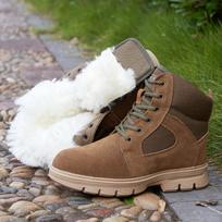 Thickened fur integrated wool snow boots for men's warm outdoor cold boots, extra thick 45 gray
