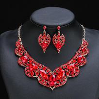 Crystal Necklace Earrings Set Vintage Bridal Jewelry for Brides Wedding Party Costume Accessories balta