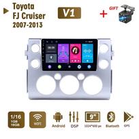 2Din Android automobilio radijas, skirtas Toyota FJ Cruiser 2007-2013 Multimedia Carplay WIFI galvos blokas stereo navigacija 2+32GB 1+16GB gray