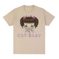 Melanie Martinez cry baby animacinis filmas Grafiniai marškinėliai Vyriški moteriški mieli Retro Harajuku mados marškinėliai 100 % medvilnė, dideli marškinėliai XXXL juoda