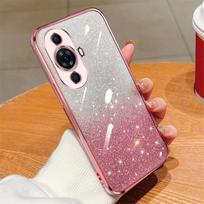 Gradientinis blizgus padengtas skaidrus telefono dėklas, skirtas Huawei Nova 12 11 10 9 8 7 6 5 Pro 7i 9Z 5T SE Y61 Y91 Y70 Y90 Y7A Y6P minkštas dangtelis For Nova 11 mėlyna