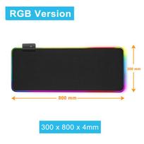 Rgb Led didelis pelės kilimėlis neslystantis guminis pagrindas itin lygus paviršius 13 apšvietimo režimų stalo kilimėlis 300x800x4mm blue