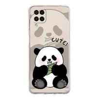 Phone Case for Samsung A13 A15 A25 A51 A71 A21S A11 A31 A52 A41 A23 A53 A73 A32 5G A03S A05s Cover Cute Panda Climbing Bamboo Samsung A03s gray