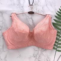 Nėriniuotos apatinės liemenėlės, visiškai dengiančios liemenėlės moterims Sexy Plus Size Brassiere Femme EF Cup 38F rožinė