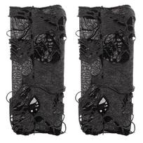 Unisex Gothic Black Gloves Ilgos pirštinės moterims Vyrams Sexy Festival Pirštinės Kumštinės Klubiniai drabužiai Šokių Cosplay Priedai One Size juoda