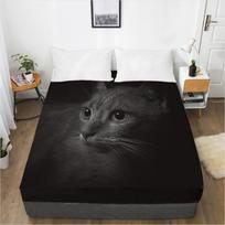 Namų tekstilė Kačių 3D spausdinimo raštas lovatiesė čiužinio užvalkalas elastinė juosta patalynė patalynė 120x200 black