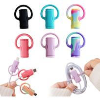 2 viename duomenų kabelio apsauga, 6/10 dalių silikoninė įkroviklio apsauga, miela kabelio apsauga, universalus mini įkroviklio apsauginis dangtelis 6*4cm,6Pcs-A įvairiaspalvis