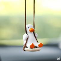 Car Pendant Cute Anime Little Duck Swing Auto Rearview Mirror Hanging Ornaments Interior Decoraction Accessories for Girls Gifts black