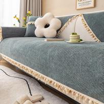Modern Minimalist All-season Universal Sofa Mat Instagram Style Home Beautiful Backrest Towel Cover Cloth New Anti Slip Sofa Cover Cushion 70*70cm gray
