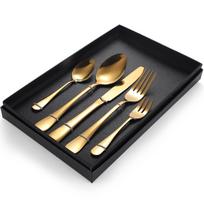 Stainless Steel Tableware Set Gift Box  Gold 5-piece Set YSH-29-5PS ryškiai rožinė