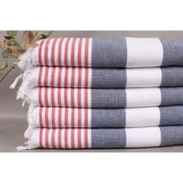 Tamsiai raudonas medvilninis paplūdimio rankšluostis Peshtemal 90x170 cm, rankšluostį primenančia nugara. Pack Of 1