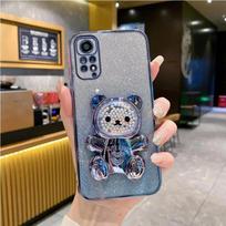 Redmi 13c 4G 5G mielas lokio laikiklio laikiklis, blizgantis padengtas dėklas, skirtas Xiaomi Redmi 13c 9c 9 9a 10 10a 10c 12 12c 9at stovo dangtelis Redmi 9&Case & Holder mėlyna