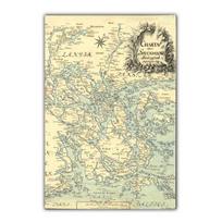 Šiaurės šalių retro meno žemėlapis drobė tapyba jūrinis žemėlapis plakatas biuro sienų tapyba svetainė koridorius namų dekoravimas freska Be rėmelio 21*30cm No Frame