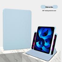 iPad 10.9 Protective Cover with Pen Slot: Anti-Bending, 360 Rotation, Anti-Fall Leather Case Ice Blue