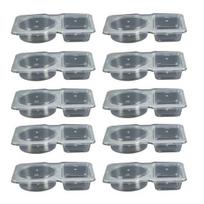 10Pcs Condiment Containers Dual Compartment Seasoning Box with Lids 3oz Clear Plastic Portion Cups Stackable Space Saving Organizers for Snacks 10 pcs