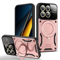 Magnetinio žiedo laikiklio dėklas, skirtas Redmi A3 Note 13 Pro Plus 4G 5G Xiaomi Poco X6 Pro X6 13T stovai Magsafe Len Full Mirror smūgiams atsparus dangtelis Redmi A3 raudona