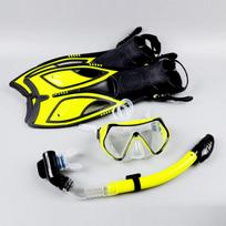 Išskirtinis nardymo rinkinys, silikoninis nardymas, trumparegiai plaukimo akiniai, nardymo priedai 34-38 Yellow black