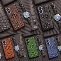 Honor Play 40 mobile phone case, 30Plus cowhide half-cover with skull pattern. Genuine leather protective cover for Play 20Pro. Honor Play 20 Pro juoda