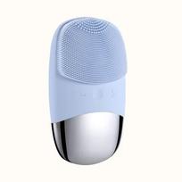 3in1 Silikoninis veido valymo šepetėlis Elektrinis veido valymo prietaisas Veido masažuoklis Odos valiklis Sonicinė vibracija Gilus porų valymas gray