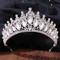 Kristalinė vestuvių karūna Barokinė raudona tiara Vestuvinės suknelės aksesuarai Nuotakos karūna
