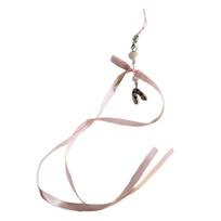 Y2K Silk Bowknot Phone Chain with Resin Ballet Shoe Pendant Adorable Phone Strap Chain Accessories for Ballet Lovers rožinė