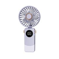 2024 Naujas Ventiliatorius Nešiojamas Rankinis Sulankstomas Biuro Stalinis Multifunkcinis Sulankstomas Dvigubos Baterijos 3600mAh Elektrinis Ventiliatorius su Kaklo Virvele violetinė