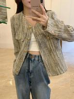 French Elegant Short Long Sleeved Jacket Women Autumn Winter New Vintage Design Slim Coat Aesthetic Fashion Party Ins Cardigan Tops S kupranugaris