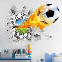 3D futbolo sudužusios sienos lipdukas, skirtas vaikų kambariui, svetainei, sporto dekoravimui, sienų tapetai, namų dekoro lipdukai, tapetai