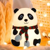 Panda naktinė lemputė vaikams – įkraunama silikoninė LED lemputė, keičiama 7 spalvas, puikus kambario dekoras ir dovana mažyliams, vaikams, paaugliams – miela Valentino diena beige