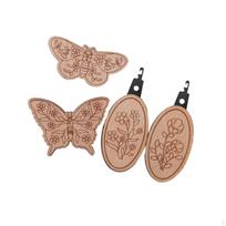 4 Pieces Needle Minders Accessories Set Threaders Wood Compact Sewing Pin Holders for Cross Set E
