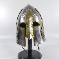 Viduramžių Žiedų Valdovo Kario Šalmas Larp Rekonstrukcijos Šarvų Šalmas Mūšio Plieno Šalmas su Stovu Replika gray