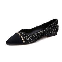 Smailūs vienviečiai batai moteriški plokšti vasariniai negili burna minkšto pado kaušiniai batai laisvalaikio didelio dydžio moteriški batai 42 juoda